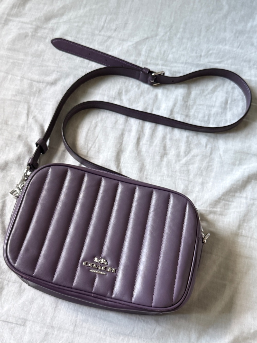 Coach Puffy Quilted Leather Crossbody Bag Coach Jes in plum